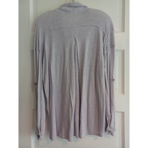 We The Free FP buttoned top S lavender knit linenblend shirt Urban Outfitters - Picture 6 of 10